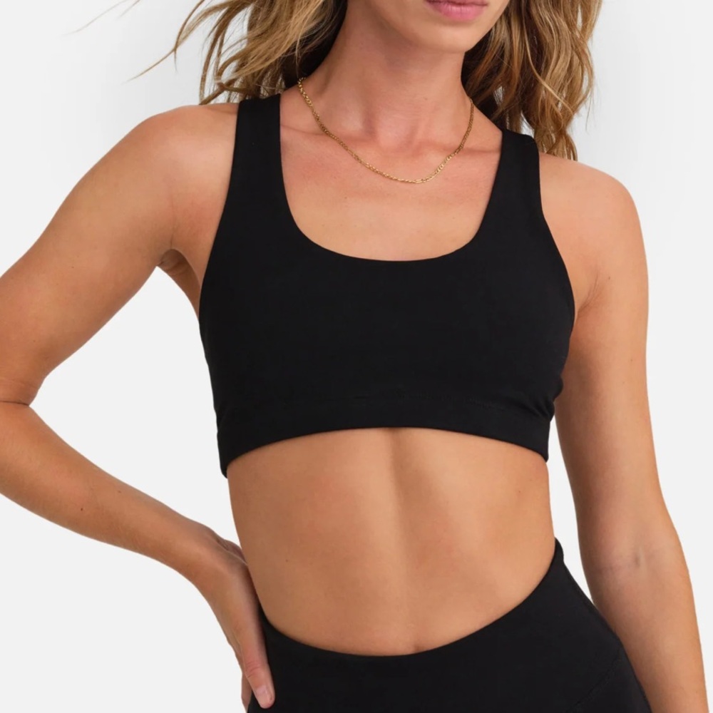 MATE the label Organic Stretch Sports Bra Jet Black M